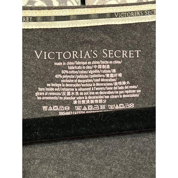 Victorias Secret "Head Over Heels" Gray T-Shirt Dress L Womens Relaxed Fit Cotto - Picture 8 of 9